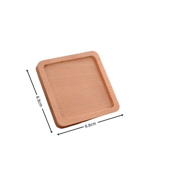 Resin Art - 1 x Wooden Beech Square Coaster with Groove Edge 8.8cm x 8.8cm x 0.8cm