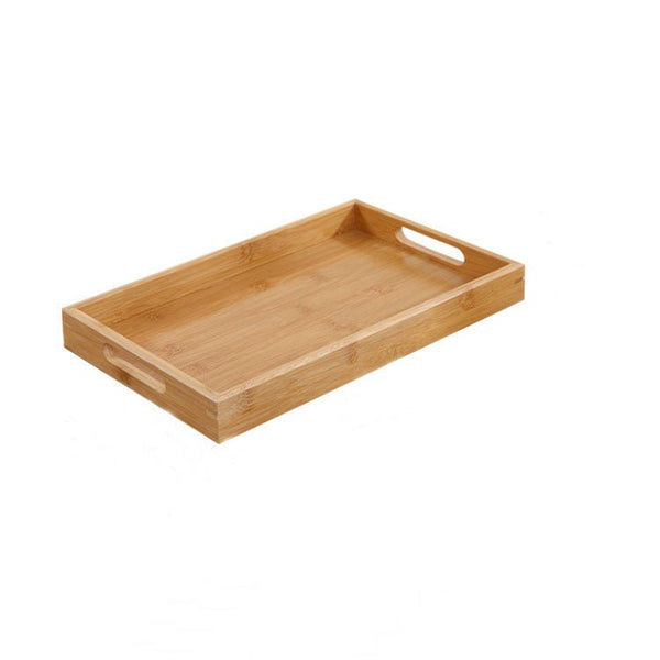 Resin Art - 1 x Wooden Large Bamboo Serving Tray Board with Handles 35cm x 22cm x 4cm