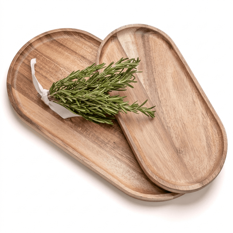 Resin Art - Wooden Acacia Large Tray Coaster with Groove 29cm x 10.5cm x 1