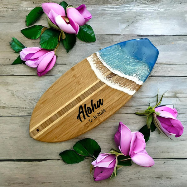 Resin Art - Wooden Plywood Large Surfboard 36.8cm x 15.2cm x 1.5cm x 1