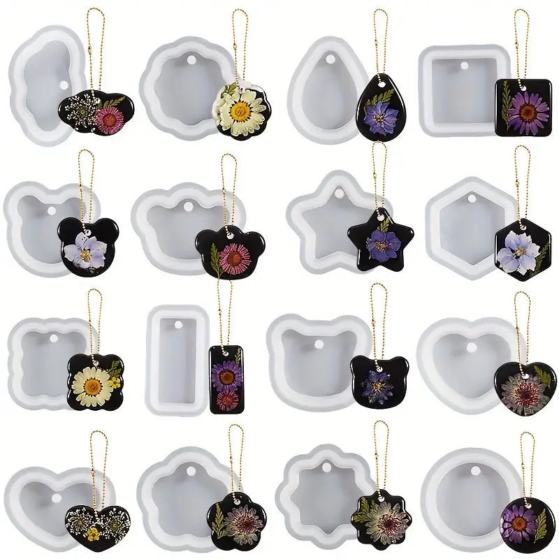 Silicone Mould - 1 x 16pc Assorted Keyring Mould 5cm x 5cm