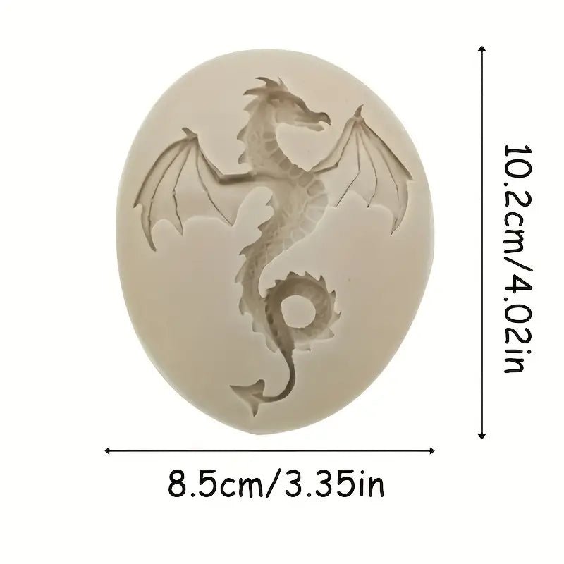 Silicone Mould - 1 x 3D Dragon Shape Mould 10.2cm x 8.5cm