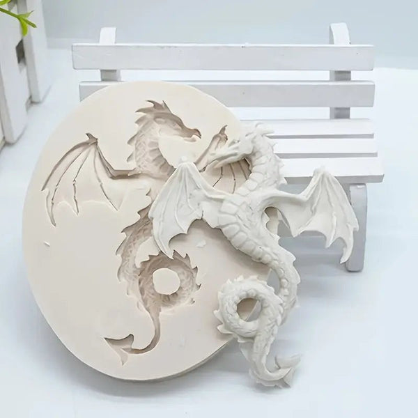 Silicone Mould - 1 x 3D Dragon Shape Mould 10.2cm x 8.5cm