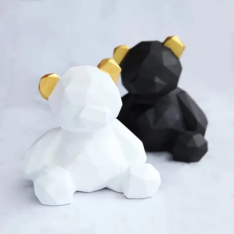 Silicone Mould - 1 x 3D Sitting Geometric Sitting Bear Mould 6.7cm x 6.5cm