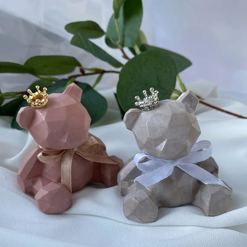 Silicone Mould - 1 x 3D Sitting Geometric Sitting Bear Mould 6.7cm x 6.5cm