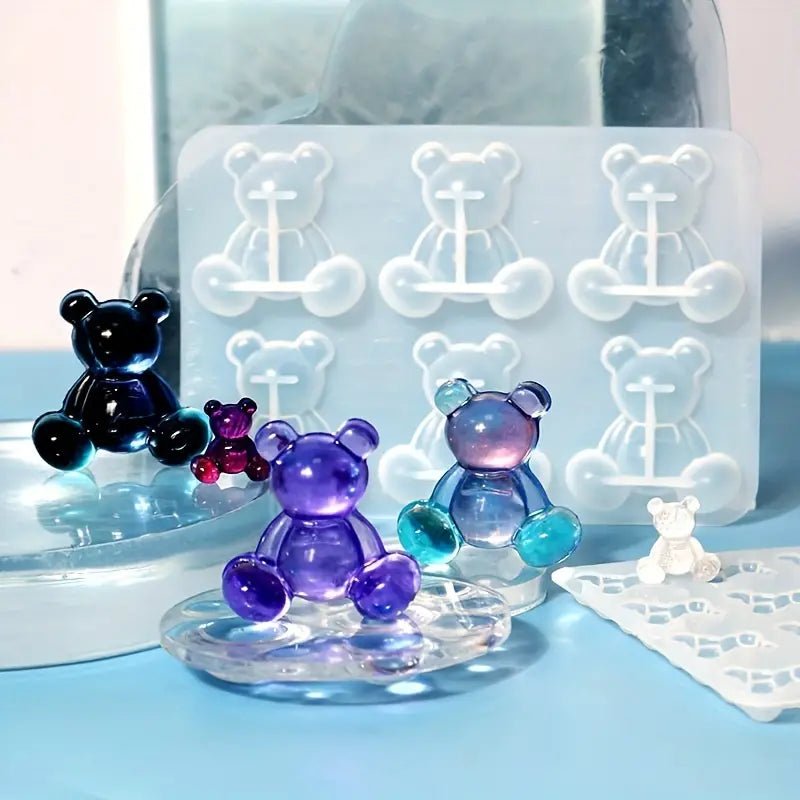 Silicone Mould - 1 x 6pc Teddy Bear Mould 15.8cm x 10.7cm