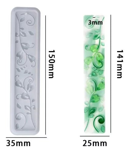 Silicone Mould - 1 x Flower Bookmark Mould 15cm x 3.5cm