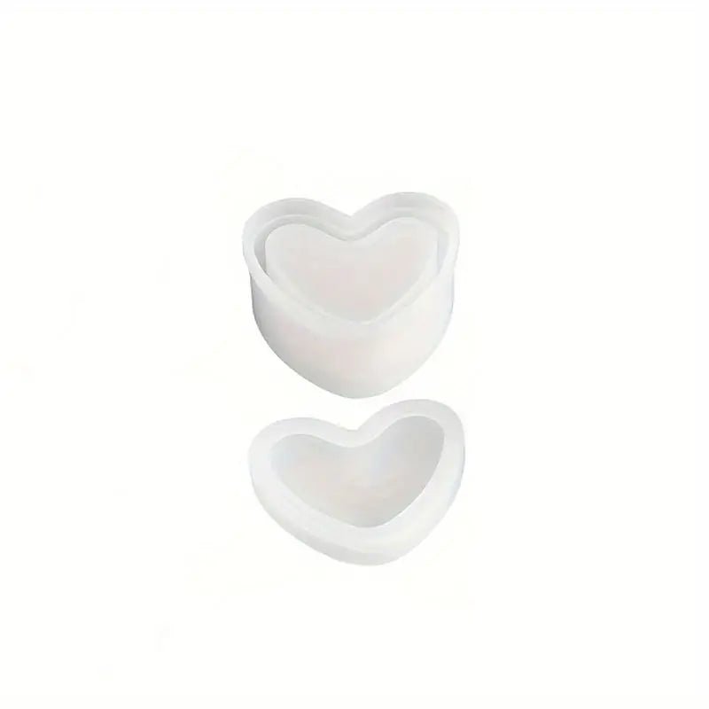 Silicone Mould - 1 x Heart Storage Jewellery Trinket Jar 8cm x 3.7cm