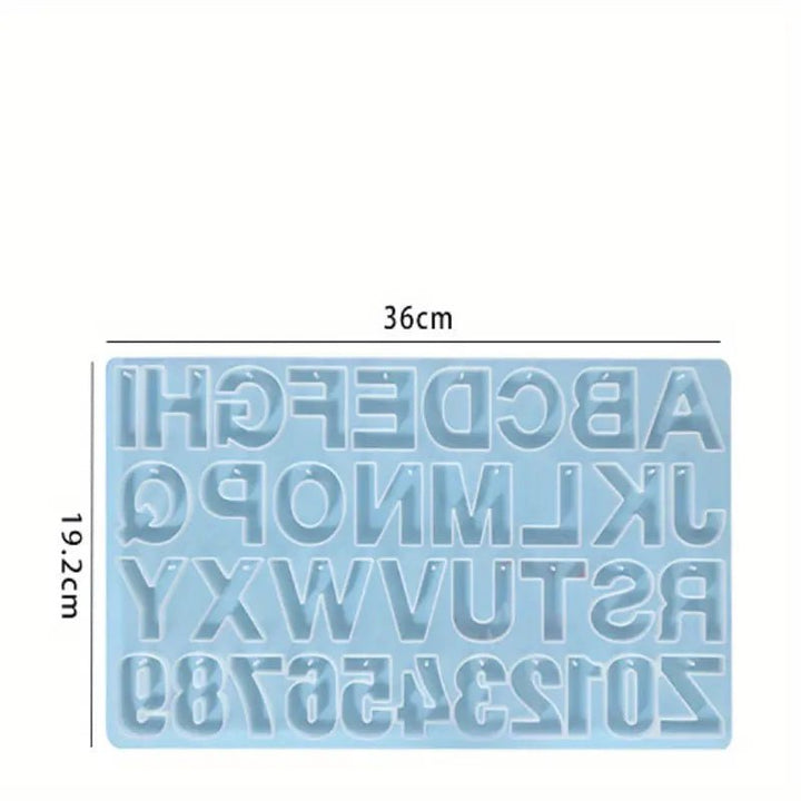 Silicone Mould - 1 x Large Alphabet & Number with Hole (Reversed) Mould 36cm x 19.2cm x 0.9cm