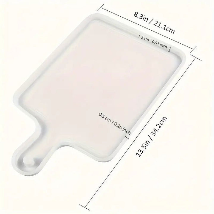 Silicone Mould - 1 x Large Rectangle Handle Tray Mould 33.5cm x 21cm x 0.5cm