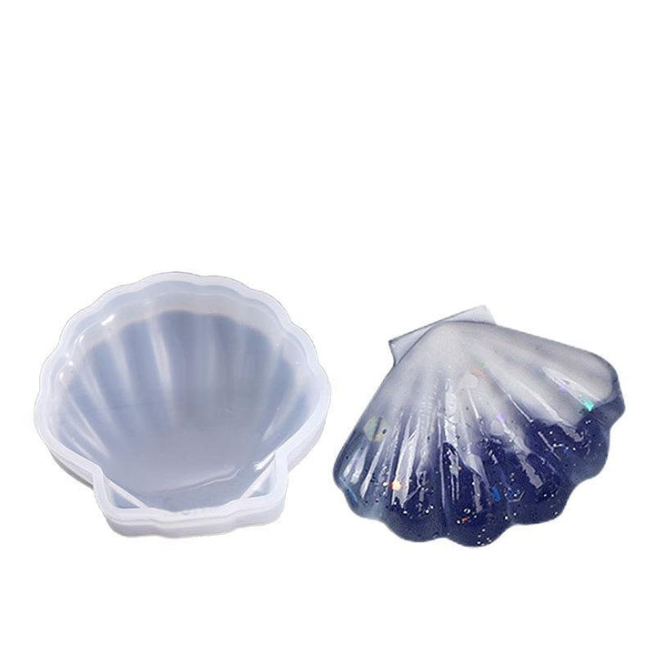 Silicone Mould - 1 x Large Sea Oyster Shell Mould 8cm x 8cm x 2cm