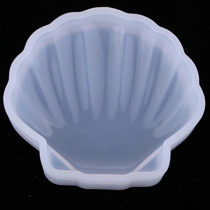 Silicone Mould - 1 x Large Sea Oyster Shell Mould 8cm x 8cm x 2cm