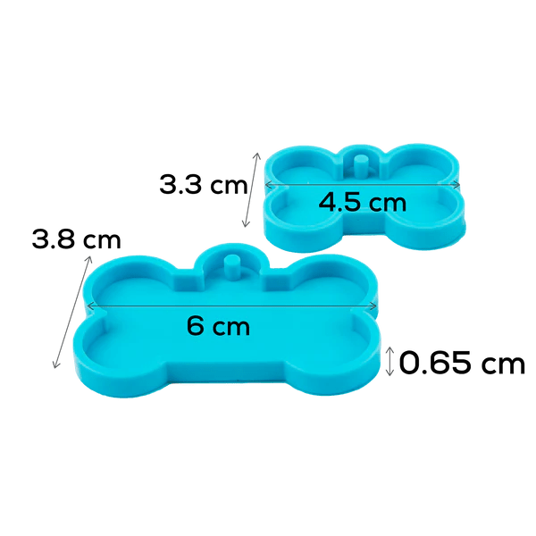 Silicone Mould - 1 x Large & Small Dog Bone Pet Tag Mould