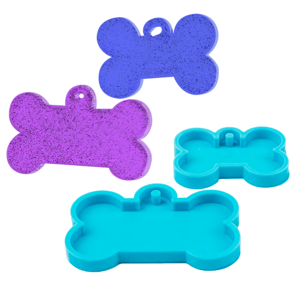 Silicone Mould - 1 x Large & Small Dog Bone Pet Tag Mould