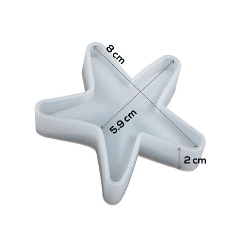 Silicone Mould - 1 x Large Starfish Mould 8cm x 8cm x 2cm