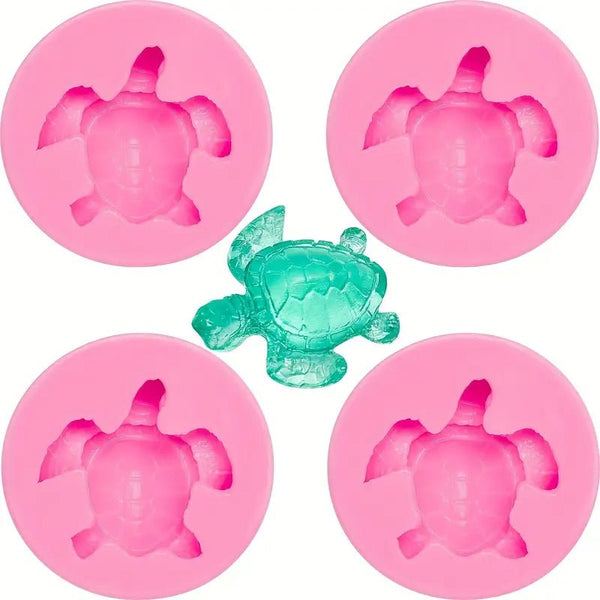 Silicone Mould - 1 x Mini 3D Sea Turtle Mould 4.7cm x 4.7cm