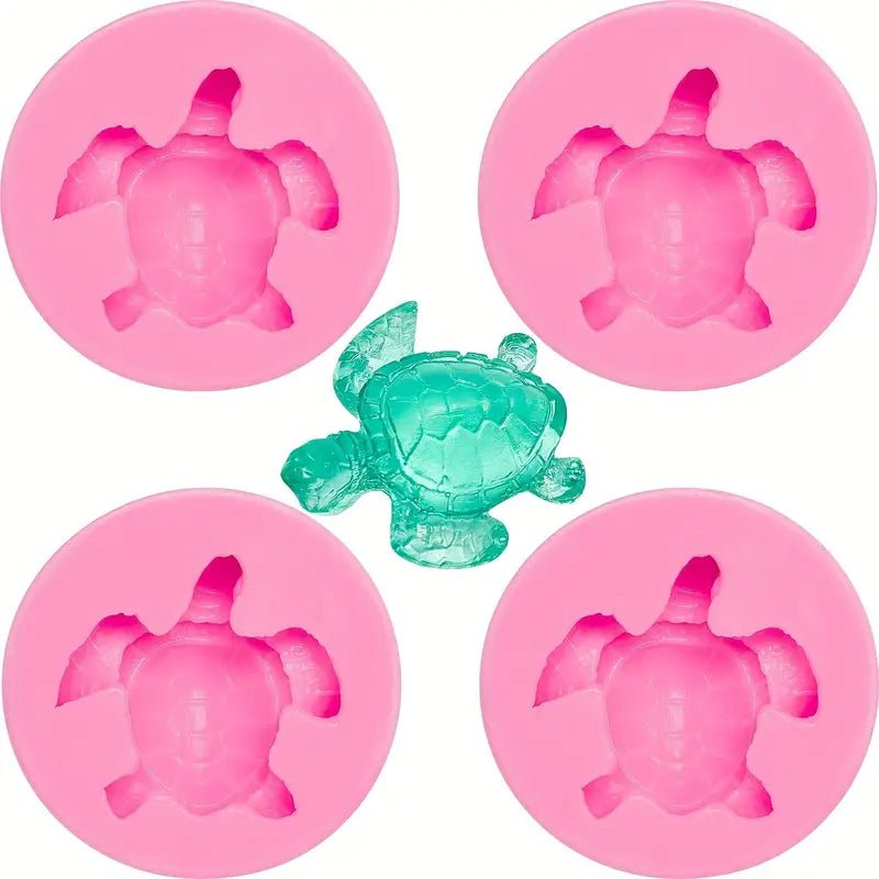 Silicone Mould - 1 x Mini 3D Sea Turtle Mould 4.7cm x 4.7cm