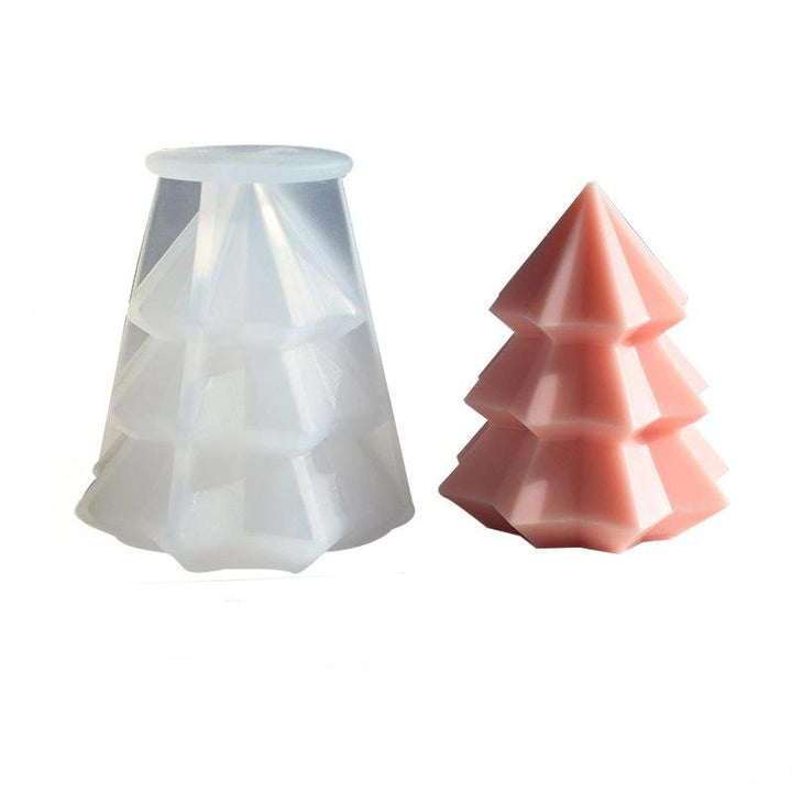 Silicone Mould - 1 x Octagon Christmas Tree Mould 6.6cm x 6.6cm x 7cm