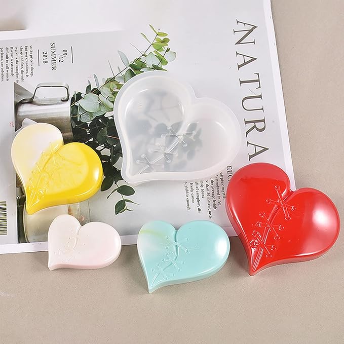 Silicone Mould - 1 x Silicone Cross Stitched Heart Mould