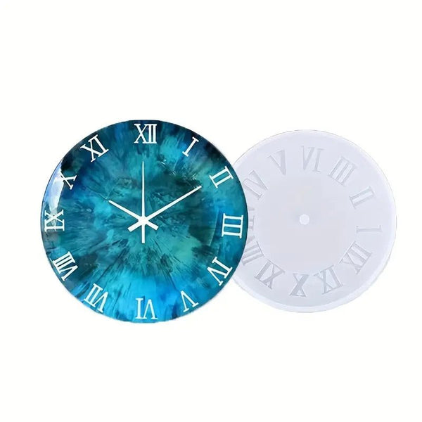 Silicone Mould - 1 x Small Clock Face Roman Numerals Mould 15.5cm