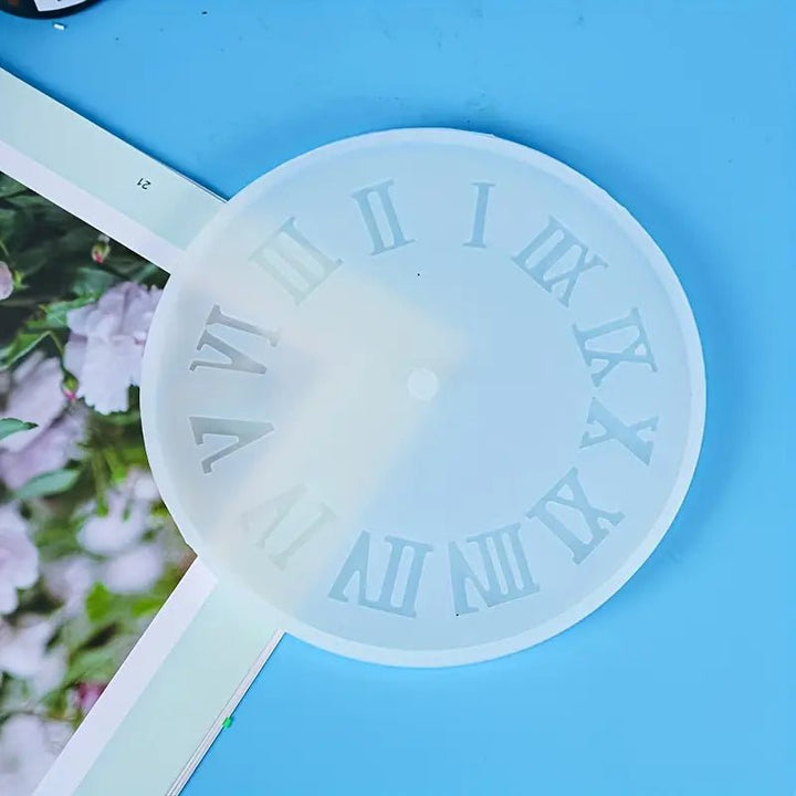 Silicone Mould - 1 x Small Clock Face Roman Numerals Mould 15.5cm