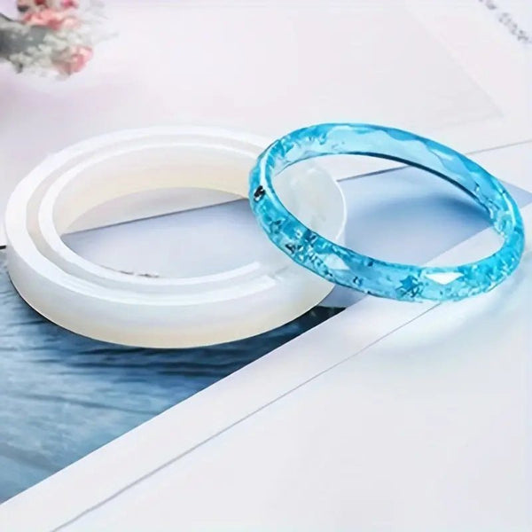 Silicone Mould - 1 x Small Diamond Faucet Bracelet Mould 6.5cm