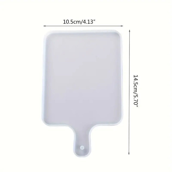 Silicone Mould - 1 x Small Rectangle Handle Tray Coaster Mould 14.5cm x 10.5cm