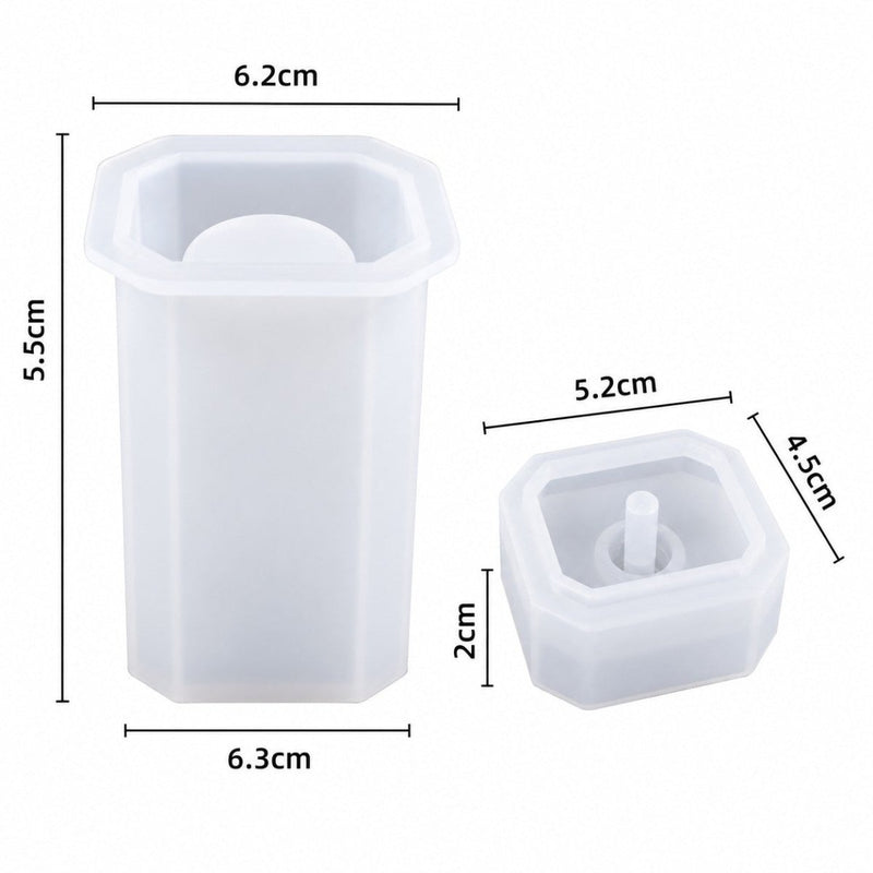 Silicone Mould - 1 x Square Bottle with Lid Mould