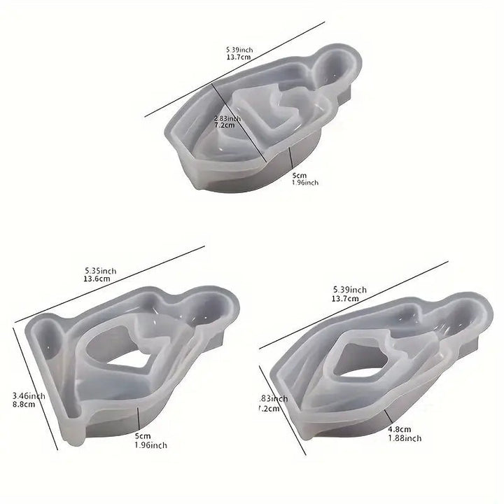 Silicone Mould - 3pc 3D Abstract Body Thinker Statue Set Moulds