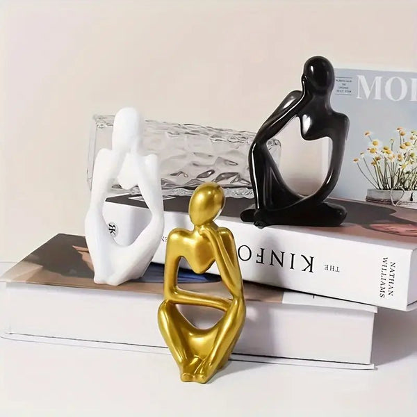 Silicone Mould - 3pc 3D Abstract Body Thinker Statue Set Moulds