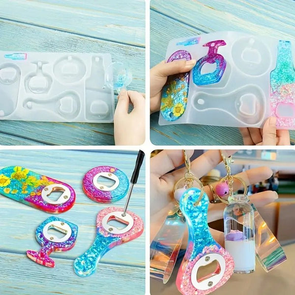 Silicone Mould - 6 x Assorted Design Bottle Opener Set