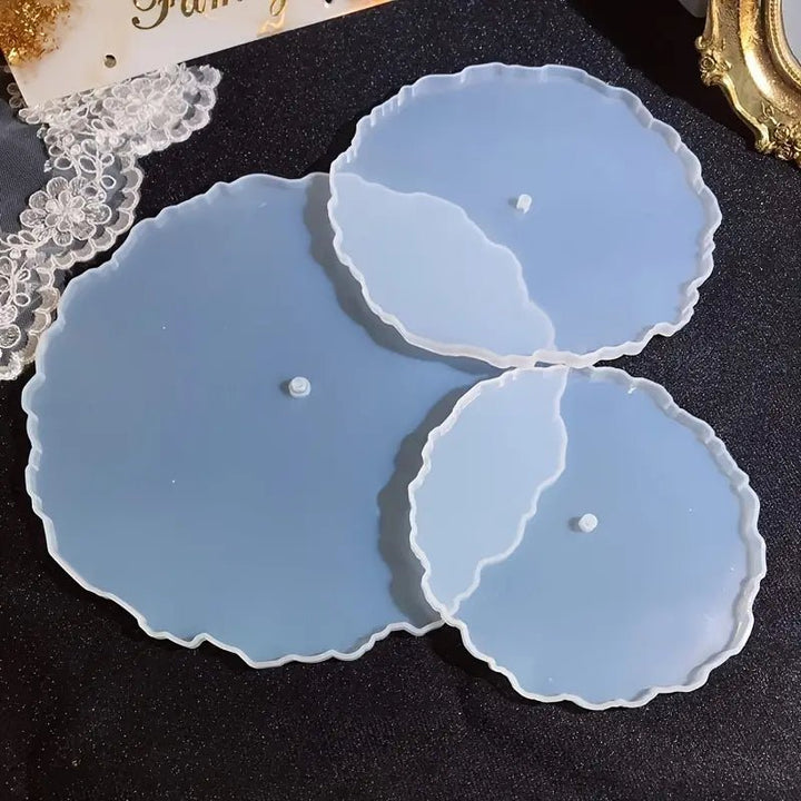 Silicone Mould - Set of 3 Geode Round Cake Stand Moulds 25cm x 20cm x 15cm