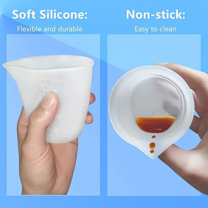 Silicone Reusable Resin Mixing Set - 3 x Cups & 1 x Silicone Stir Stick