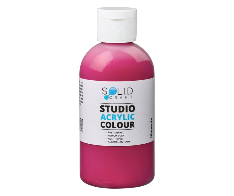 250ml bottle of Solid Craft Studio Acrylic Paint, Magenta colour