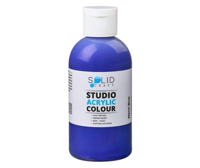 250ml bottle of Solid Craft Studio Acrylic Paint, Warm Blue colour