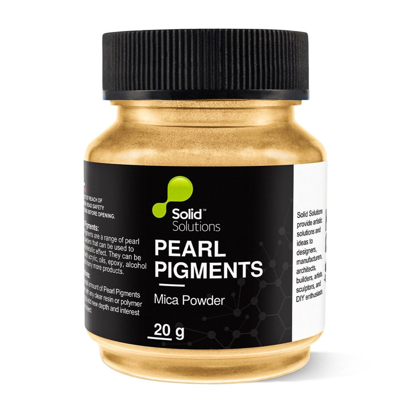 Solid Solutions Flash Gold mica powder, 20g jar