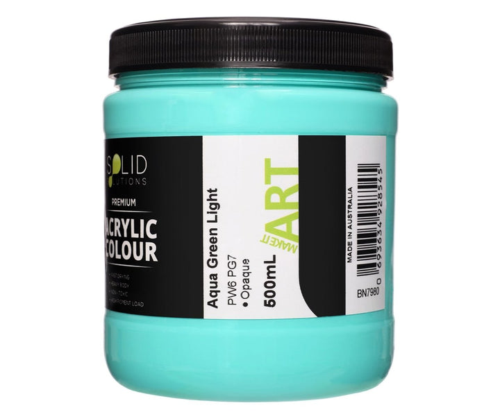 Solid Solutions Acrylic Paint | Aqua Green Light - 500ml