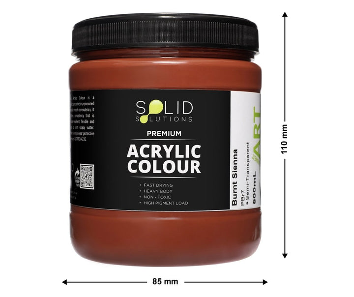 Solid Solutions Acrylic Paint | Burnt Sienna - 500ml