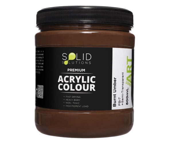 Solid Solutions Acrylic Paint | Burnt Umber - 500ml