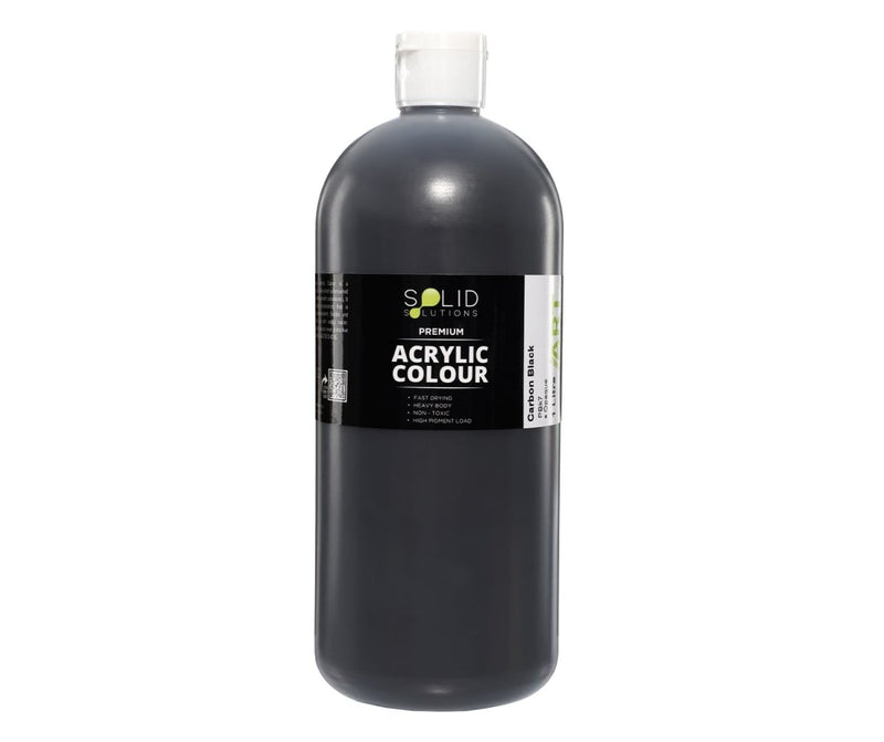Solid Solutions Acrylic Paint | Carbon Black - 1 Litre