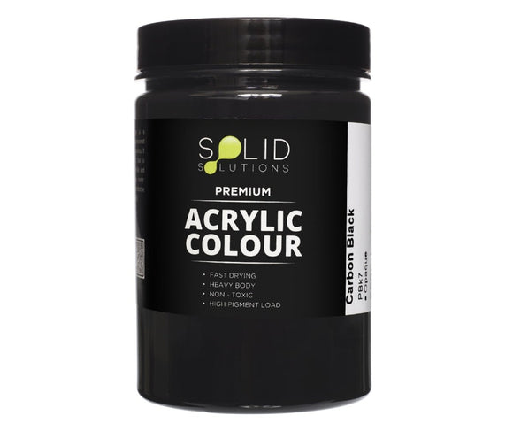 Solid Solutions Acrylic Paint | Carbon Black - 250ml