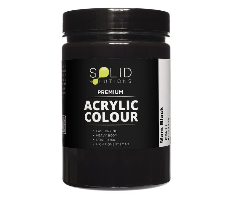 Solid Solutions Acrylic Paint | Mars Black - 250ml