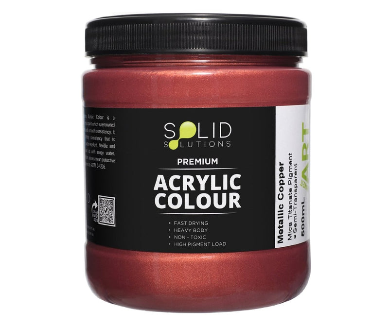 Solid Solutions Acrylic Paint | Metallic Copper - 500ml