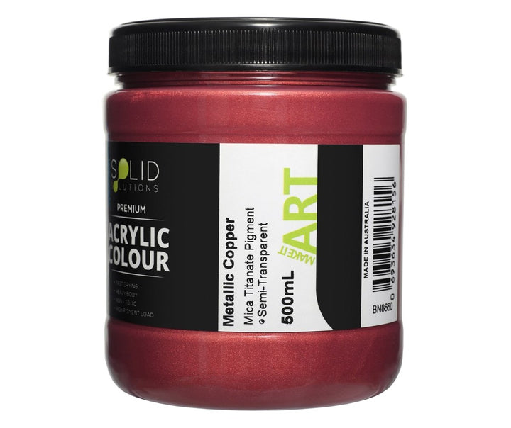 Solid Solutions Acrylic Paint | Metallic Copper - 500ml