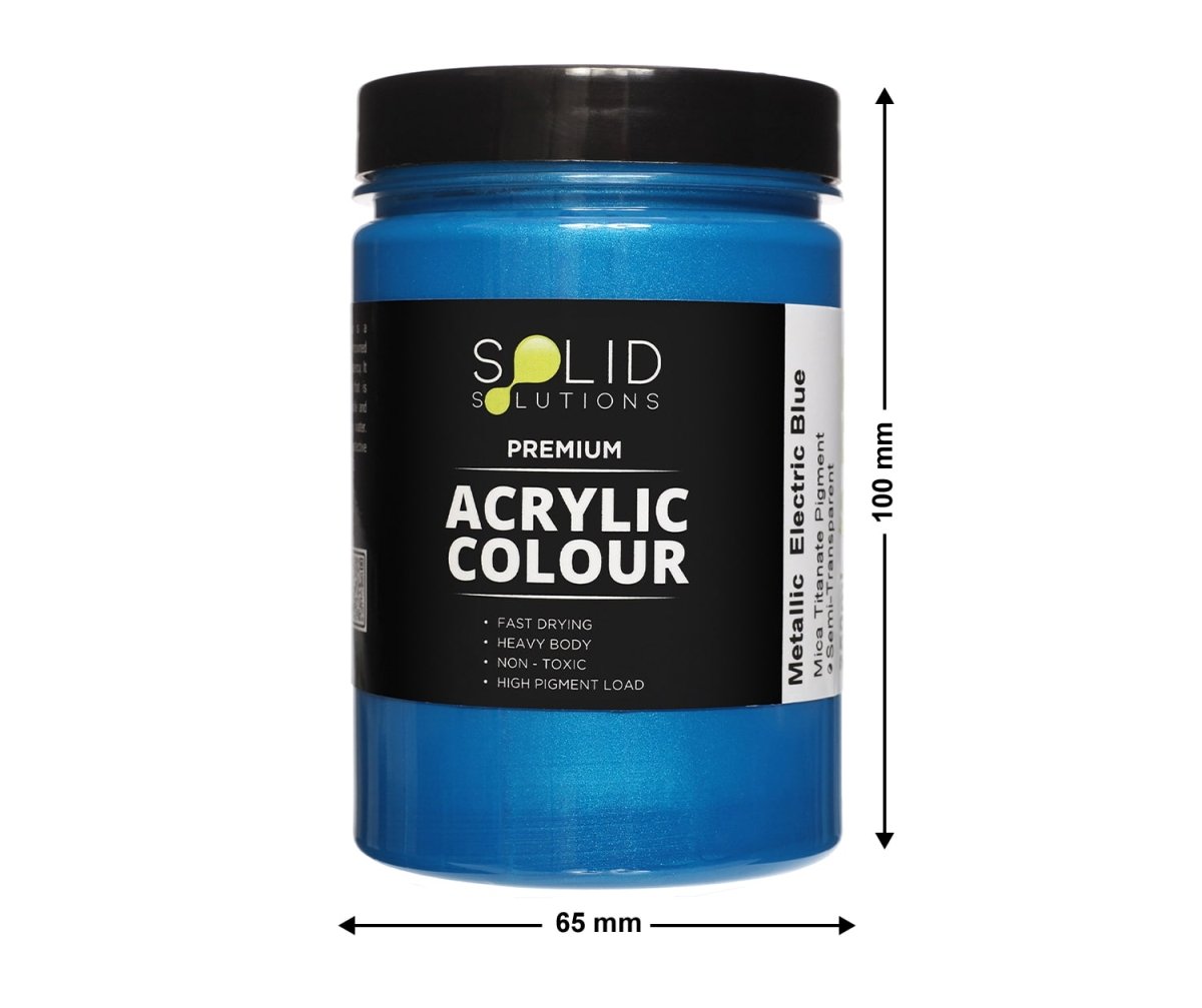 Solid Solutions Acrylic Paint | Metallic Electric Blue - 250ml