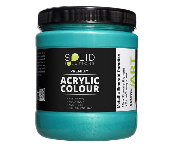 Solid Solutions Acrylic Paint | Metallic Emerald Paradise - 500ml