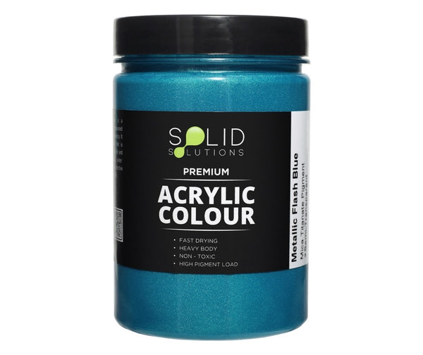 Solid Solutions Acrylic Paint | Metallic Flash Blue - 250ml
