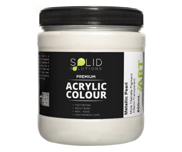Solid Solutions Acrylic Paint | Metallic Pearl - 500ml