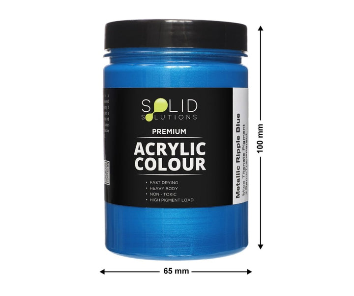 Solid Solutions Acrylic Paint | Metallic Ripple Blue - 250ml