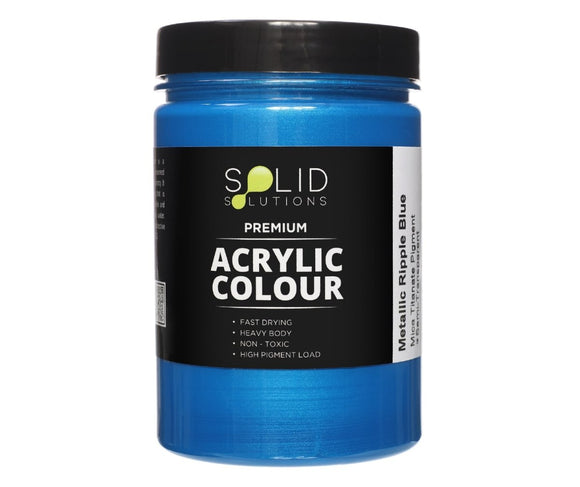 Solid Solutions Acrylic Paint | Metallic Ripple Blue - 250ml